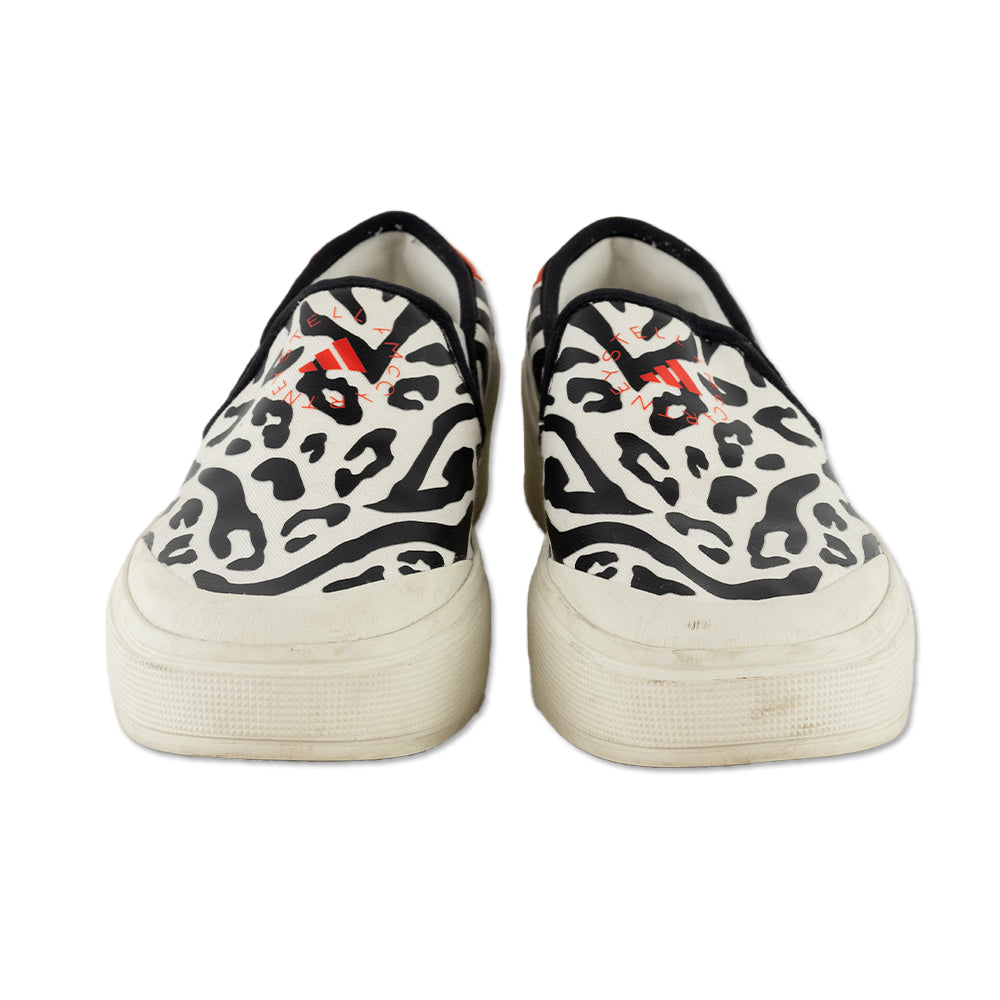 Adidas by Stella McCartney Court Leopard-Print Slip-On Sneakers