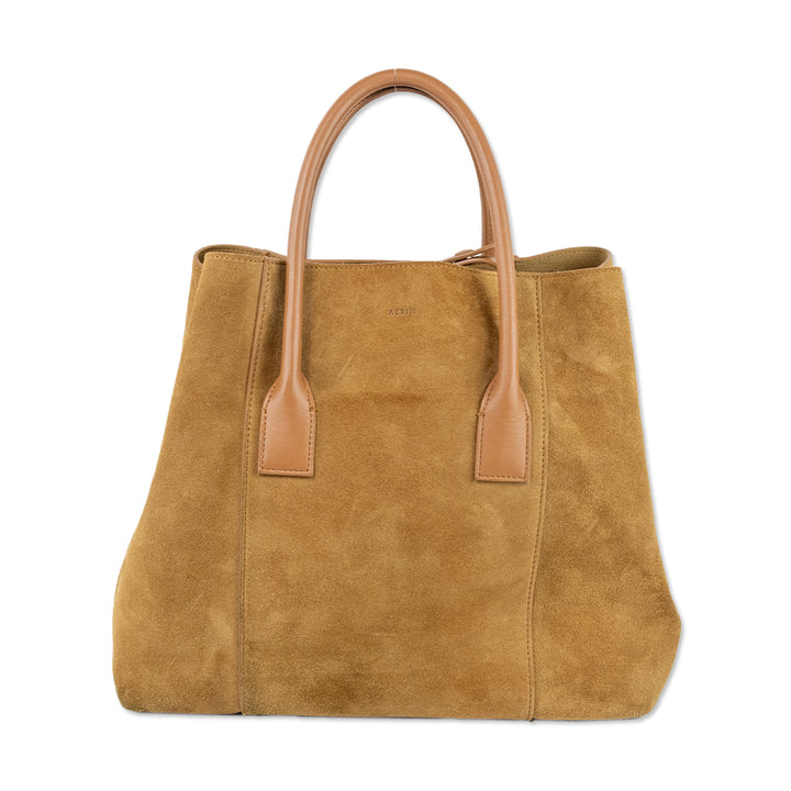 Aerin Tan Suede Mini Weekender Tote