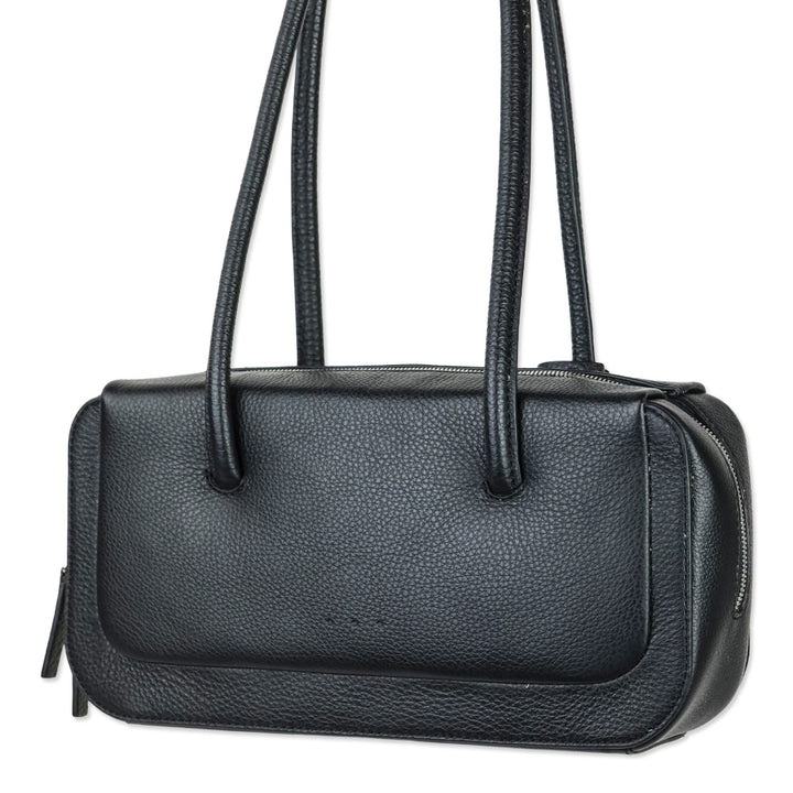 Aesther Ekme Grain Black Leather Lagune Bowling Bag