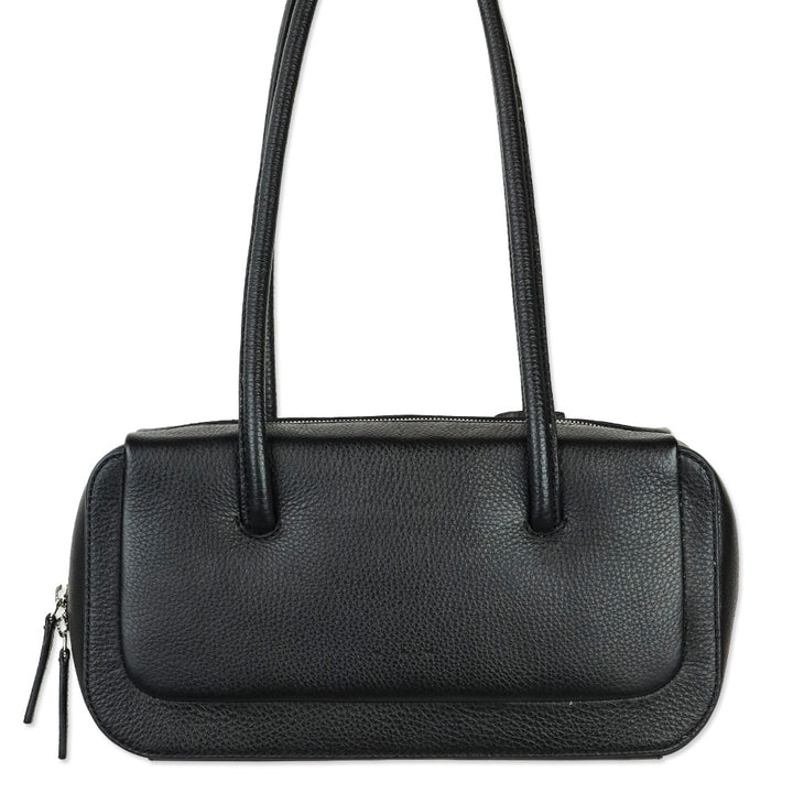 Aesther Ekme Grain Black Leather Lagune Bowling Bag