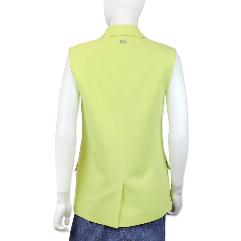 Agnona Neon Yellow Double Breasted Sleeveless Blazer