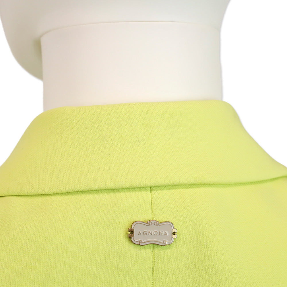 Agnona Neon Yellow Double Breasted Sleeveless Blazer