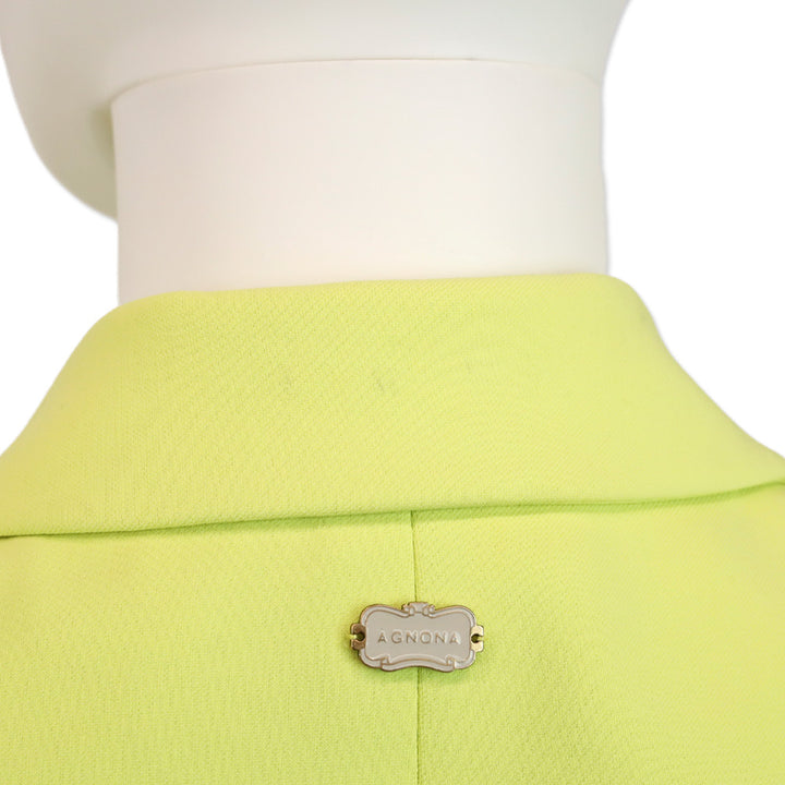 Agnona Neon Yellow Double Breasted Sleeveless Blazer