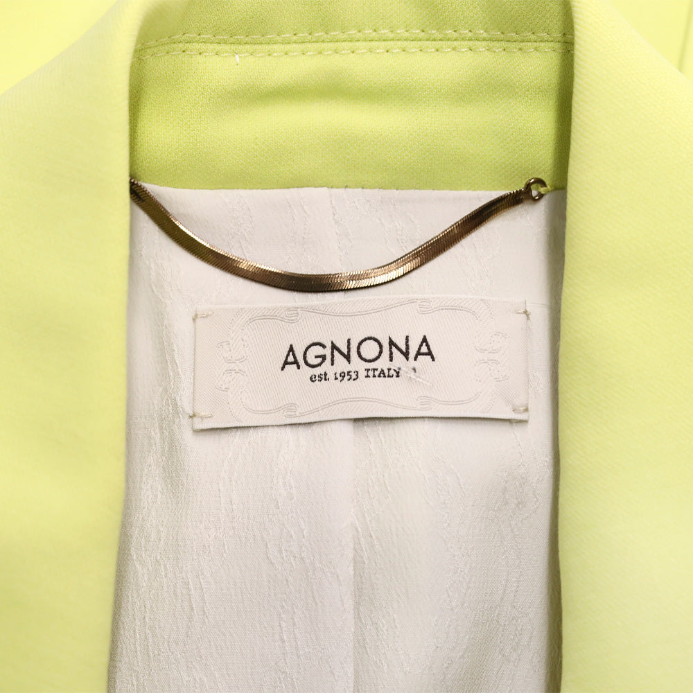 Agnona Neon Yellow Double Breasted Sleeveless Blazer
