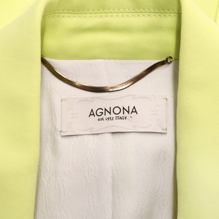 Agnona Neon Yellow Double Breasted Sleeveless Blazer