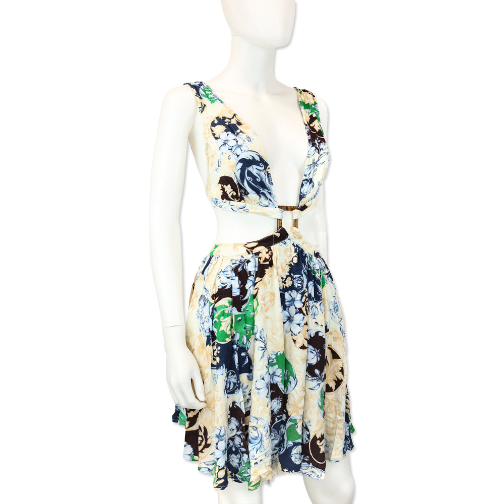 Agua Bendita Gillian Cardumen Print Cutout Mini Dress
