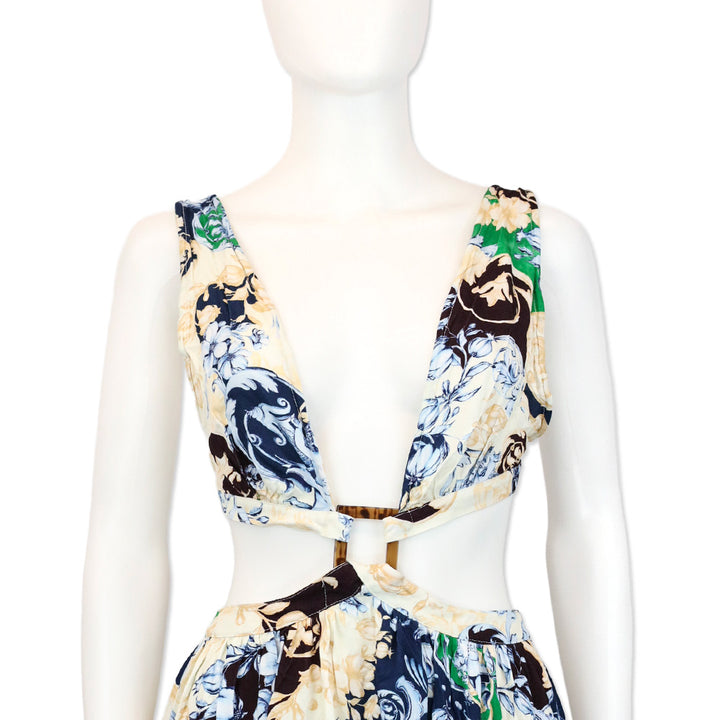 Agua Bendita Gillian Cardumen Print Cutout Mini Dress