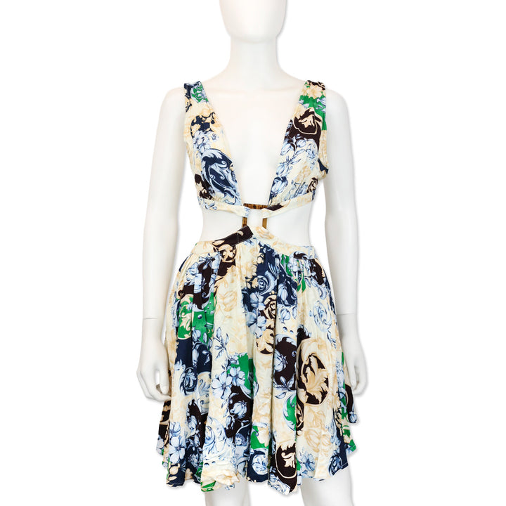 Agua Bendita Gillian Cardumen Print Cutout Mini Dress