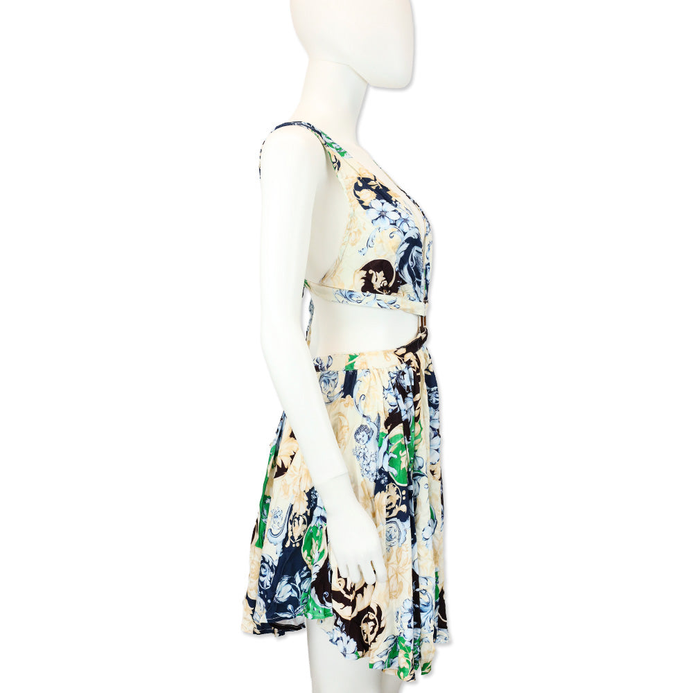 Agua Bendita Gillian Cardumen Print Cutout Mini Dress