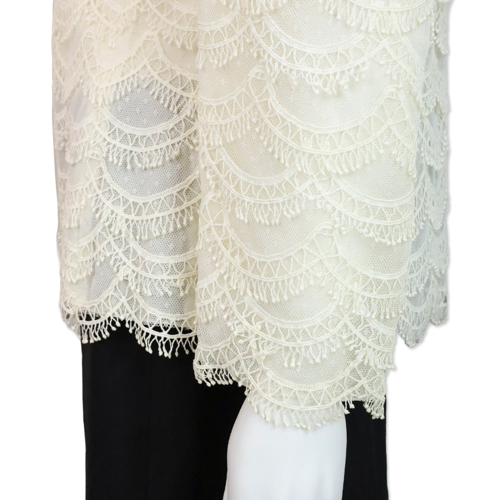 Akris Bergdorf Goodman White Scalloped Lace Blazer
