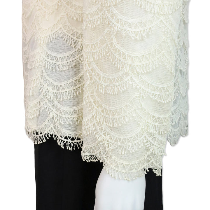Akris Bergdorf Goodman White Scalloped Lace Blazer