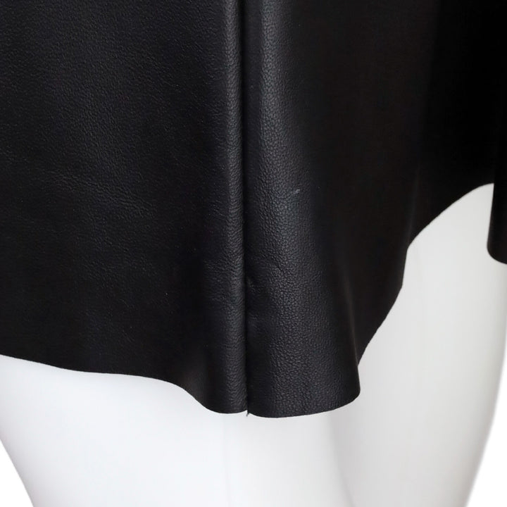Akris Black Lamb Nappa Leather Ruffle Tier Midi Skirt