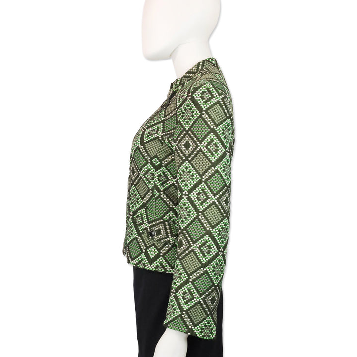Akris Punto Agave Multi Print Biker Jacket