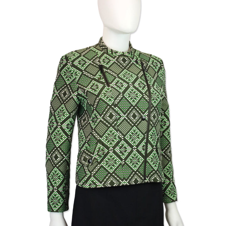 Akris Punto Agave Multi Print Biker Jacket