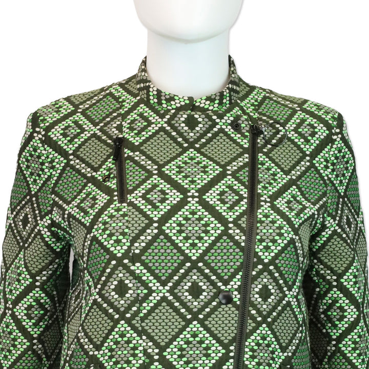 Akris Punto Agave Multi Print Biker Jacket