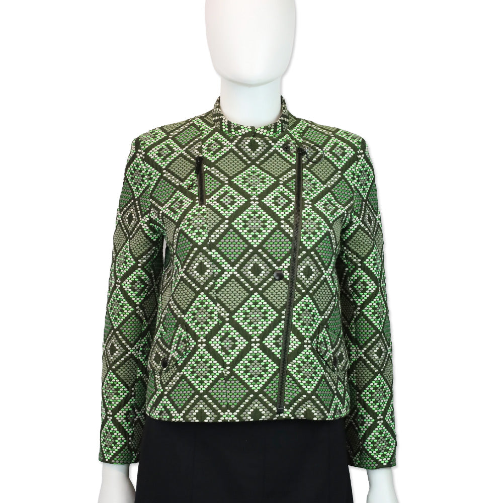 Akris Punto Agave Multi Print Biker Jacket