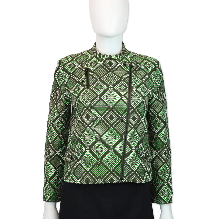 Akris Punto Agave Multi Print Biker Jacket