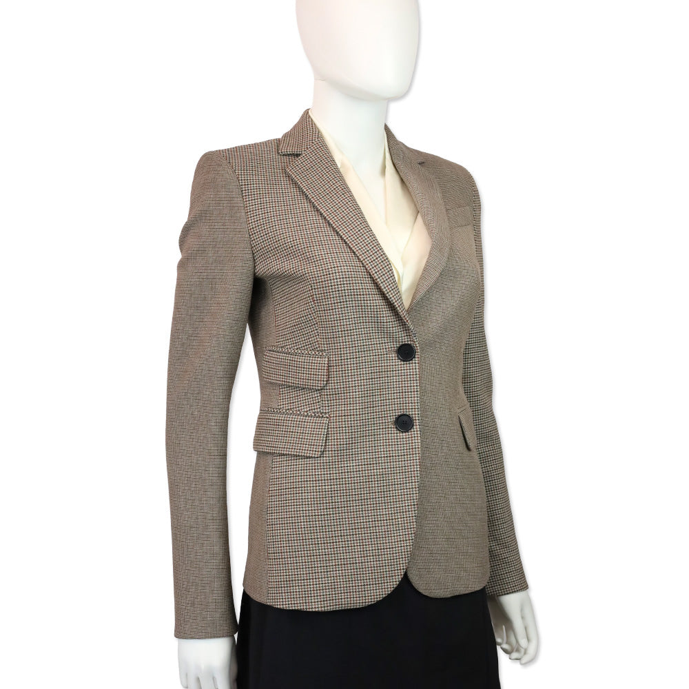Akris Punto Brown & Black Houndstooth Blazer
