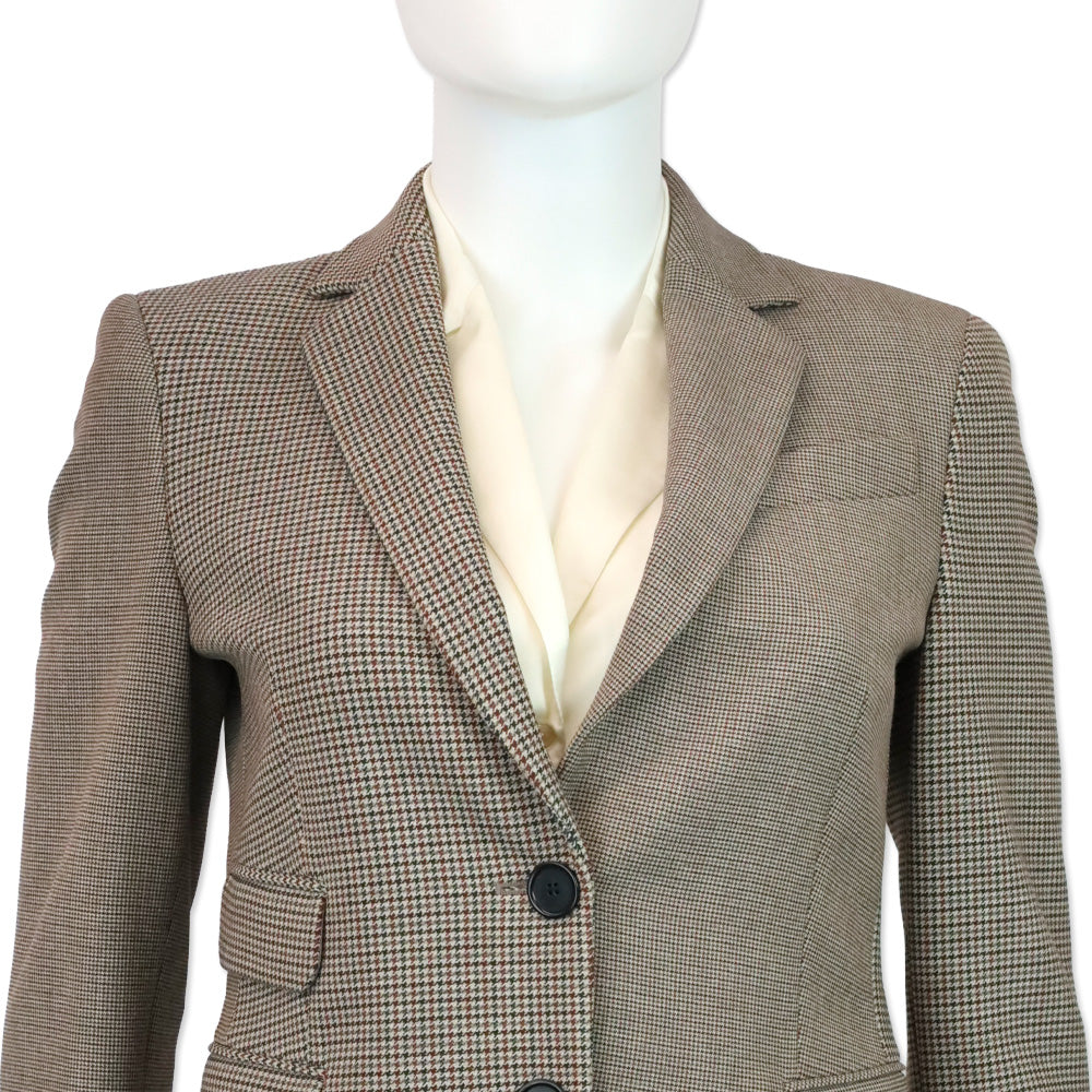 Akris Punto Brown & Black Houndstooth Blazer