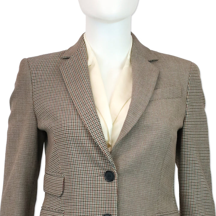Akris Punto Brown & Black Houndstooth Blazer