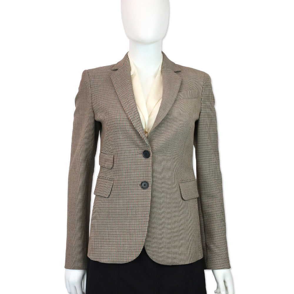 Akris Punto Brown & Black Houndstooth Blazer