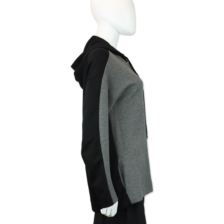Akris Punto Gray/Black Colorblock Half-Zip Hoodie