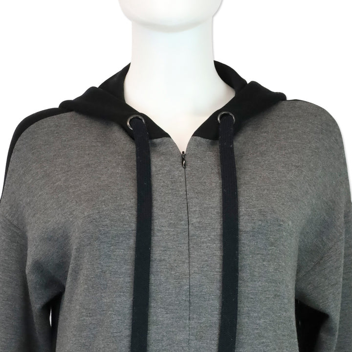 Akris Punto Gray/Black Colorblock Half-Zip Hoodie