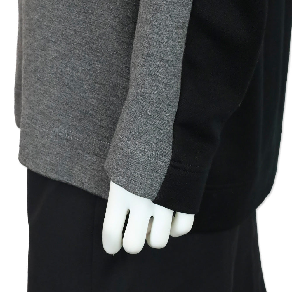 Akris Punto Gray/Black Colorblock Half-Zip Hoodie