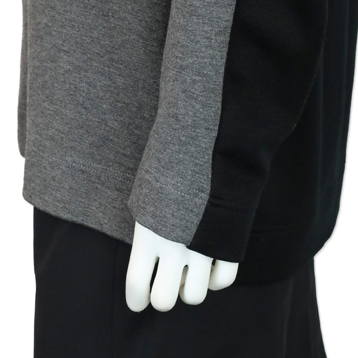 Akris Punto Gray/Black Colorblock Half-Zip Hoodie