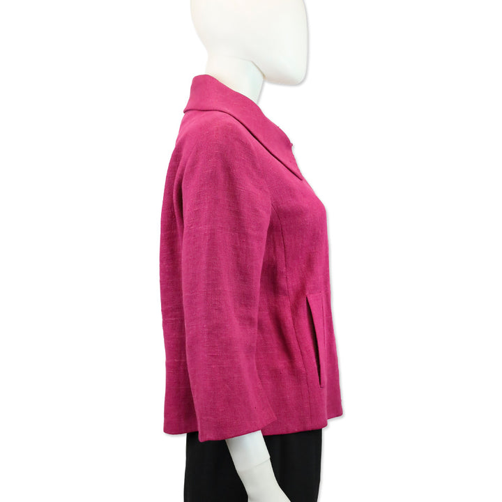 Akris Punto Linen 3/4 Sleeve Magenta Jacket