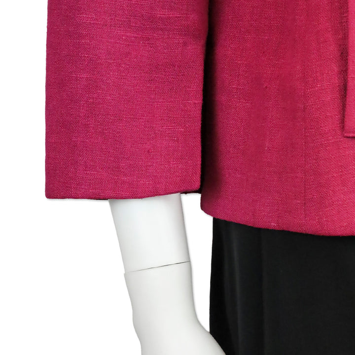 Akris Punto Linen 3/4 Sleeve Magenta Jacket