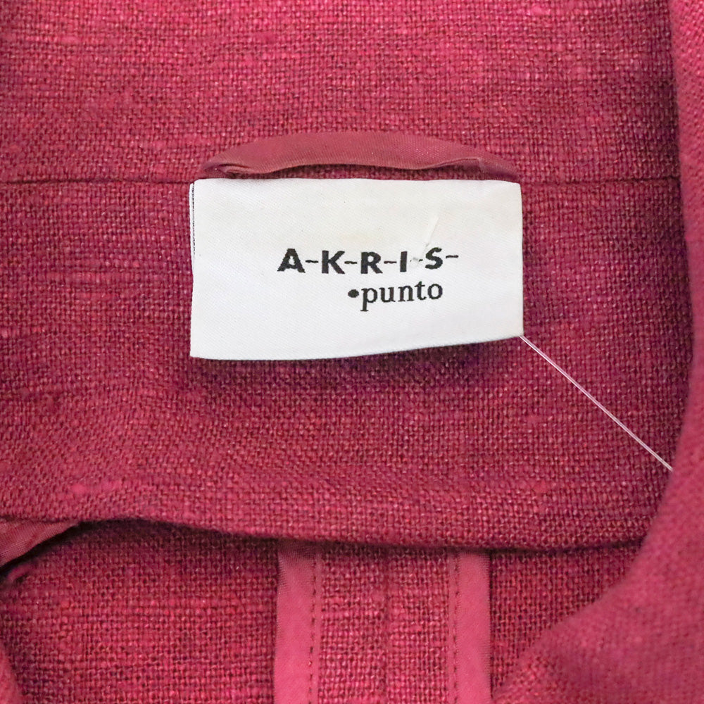 Akris Punto Linen 3/4 Sleeve Magenta Jacket