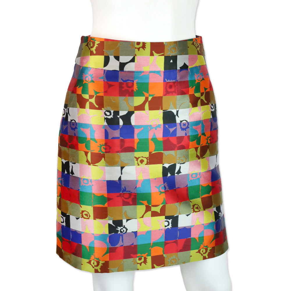 Akris Punto Multicolor Floral Squared All Over Skirt