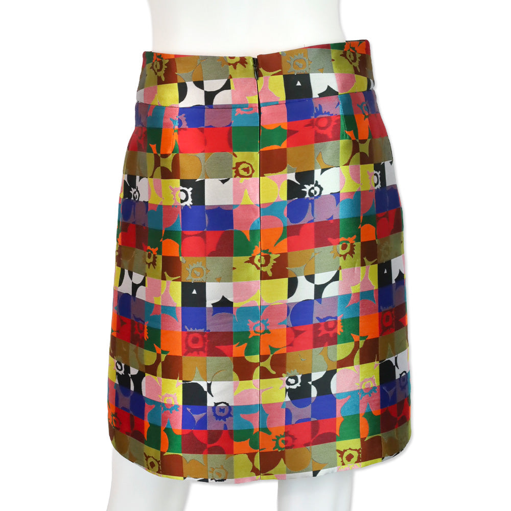 Akris Punto Multicolor Floral Squared All Over Skirt