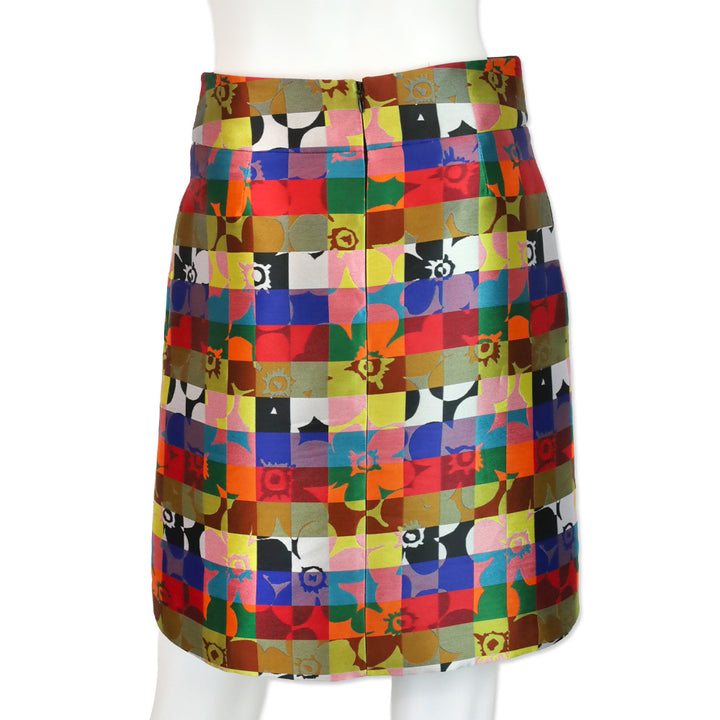 Akris Punto Multicolor Floral Squared All Over Skirt
