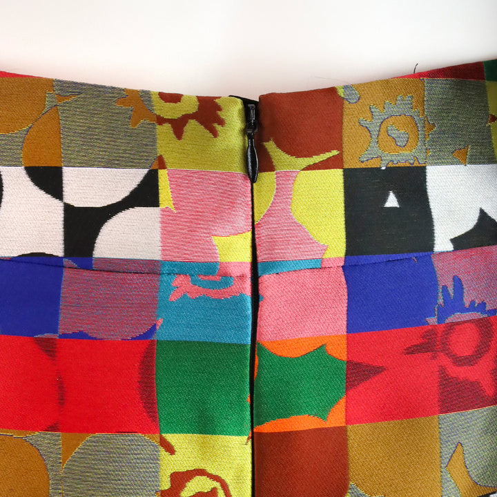 Akris Punto Multicolor Floral Squared All Over Skirt