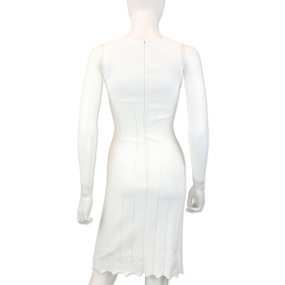 Alaïa White Triangle Knit Sleeveless Dress