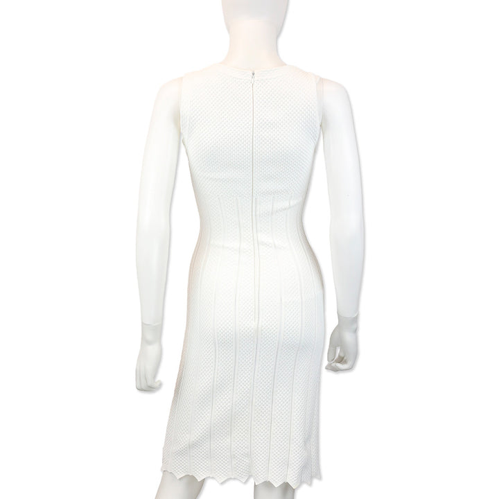 Alaïa White Triangle Knit Sleeveless Dress