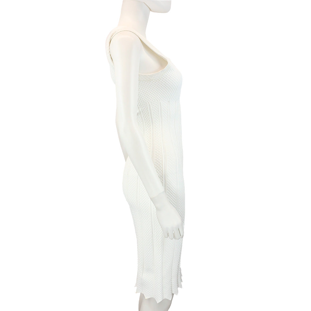 Alaïa White Triangle Knit Sleeveless Dress