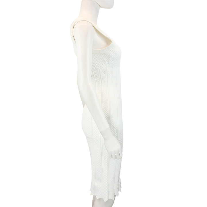Alaïa White Triangle Knit Sleeveless Dress
