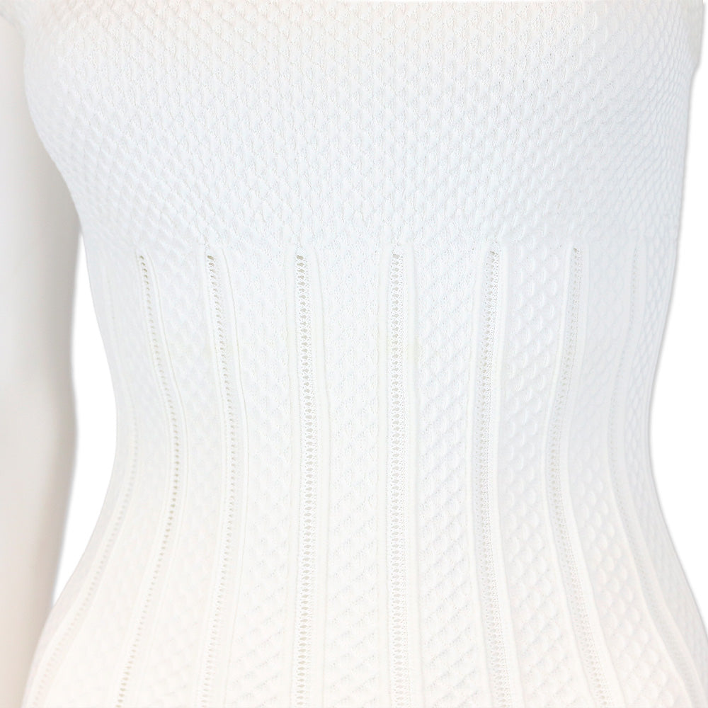 Alaïa White Triangle Knit Sleeveless Dress
