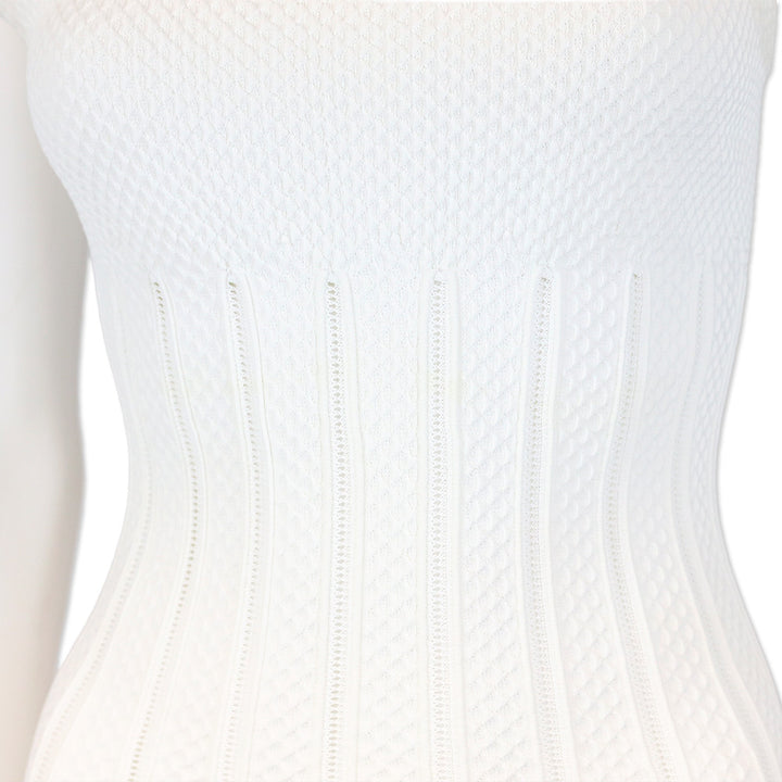 Alaïa White Triangle Knit Sleeveless Dress