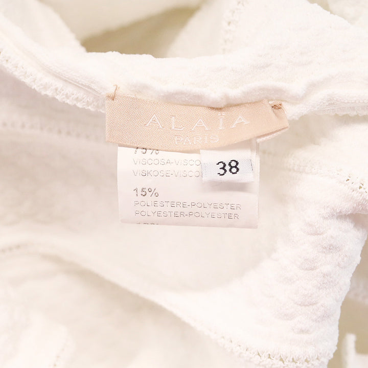 Alaïa White Triangle Knit Sleeveless Dress