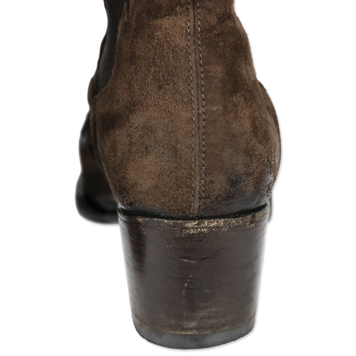 Alberto Fasciani Dark Brown Leather Texan-Inspired Ankle Boots