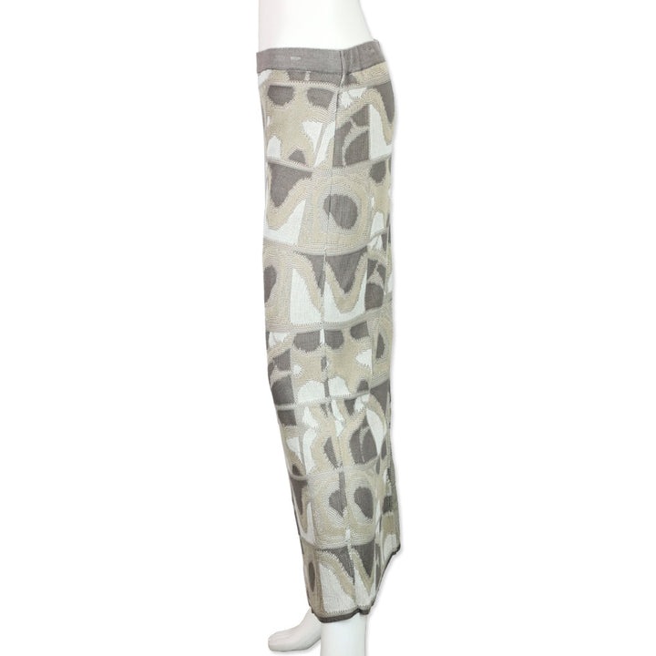 Alcaçuz Grey Geometric Pattern Knit Gloria Skirt