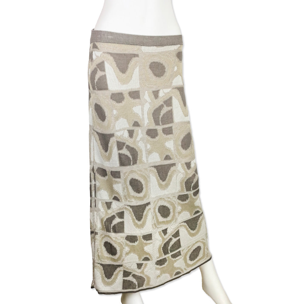 Alcaçuz Grey Geometric Pattern Knit Gloria Skirt