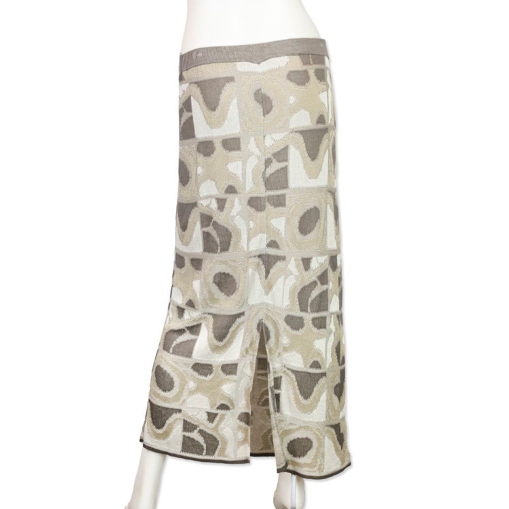 Alcaçuz Grey Geometric Pattern Knit Gloria Skirt