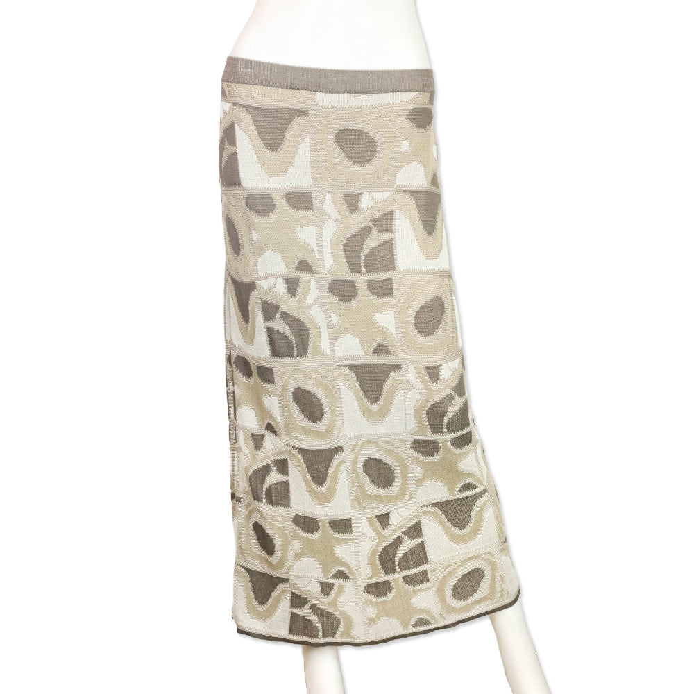 Alcaçuz Grey Geometric Pattern Knit Gloria Skirt