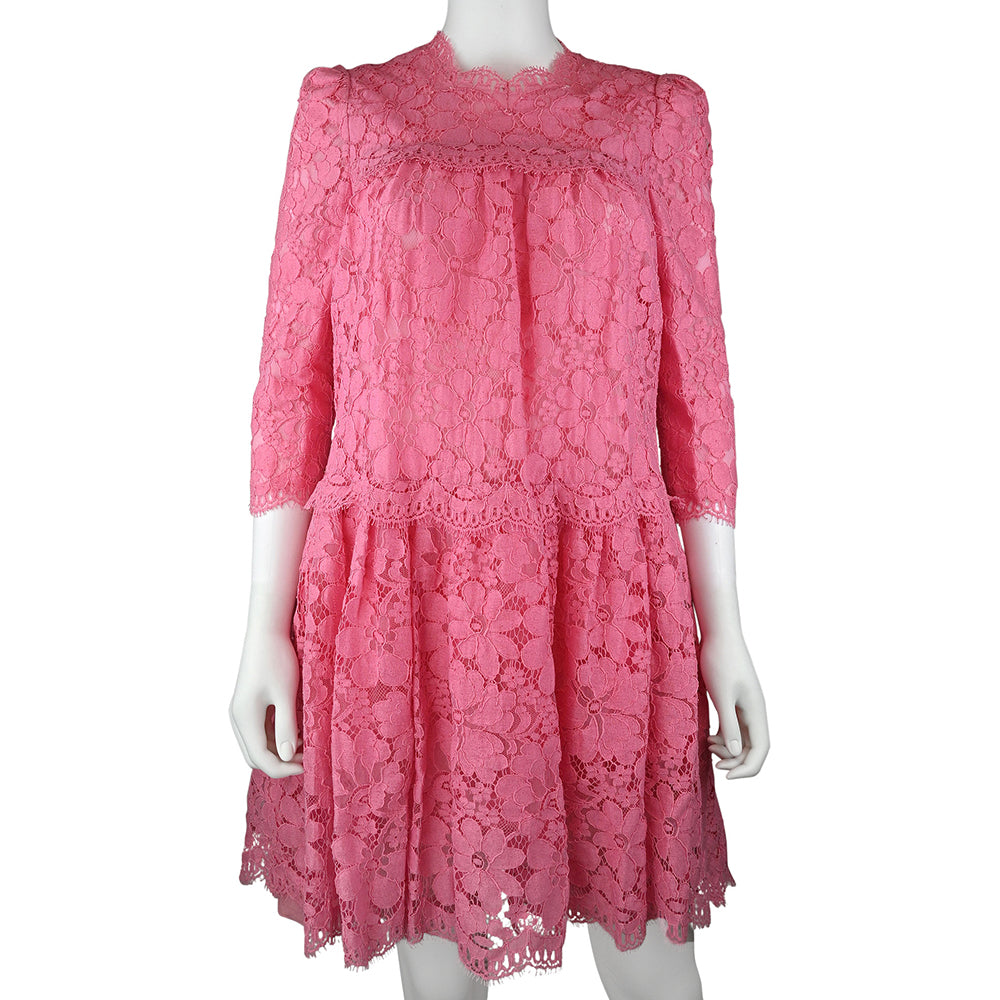 Alexander McQueen Pink Lace Babydoll Dress