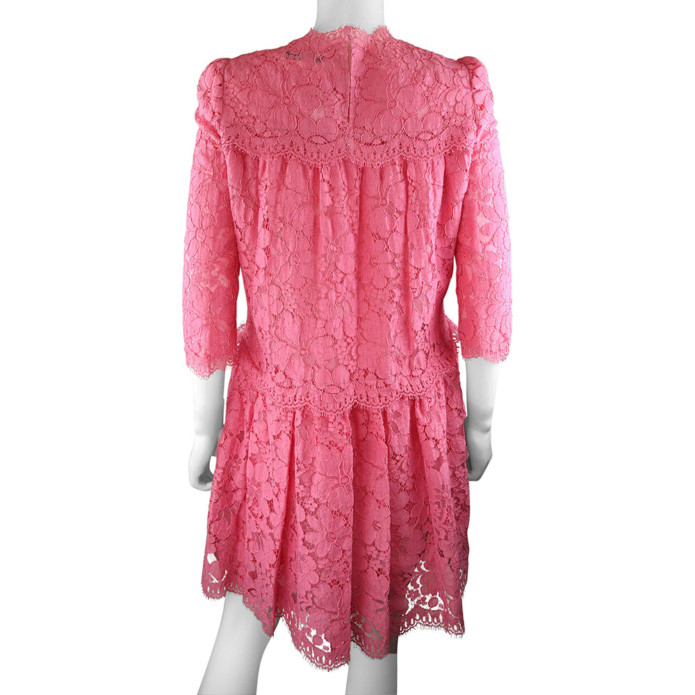 Alexander McQueen Pink Lace Babydoll Dress